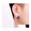 Dangle & Chandelier Allergy Cross Ear Clasp Dangle Fashionable Titanium Punk Studs Stainless Steel Earrings For Men Women 4 Colors Dr Dhhpt