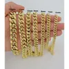 Chaînes italiennes personnalisées en or 10kt, Bracelet/collier en or jaune véritable, 6mm-15mm, maillons cubains Miami, chaînes en or massif Franco