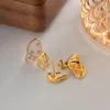 Stud Earrings 18K Gold Plated Copper Alloy Exquisite Butterfly Earring Sweet Rhinestone Jewelry Accessories French Trendy