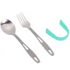 Toaks Spoon Fork Ultralight Eco-vänlig gaffel Spork Spoon Set Hushåll Kök Kök Mattor Tabeller Gaffel SLV-15 240113