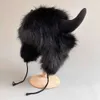 Funny Bull Head Plush Hat Women's Winter Warmth Ear Protection Windproof and Cold Proof Cycling Bull Demon King Hat Halloween 247 18