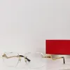 Solglasögon för kvinnor Designer Carthead Composite Metal Rimless Optical Frame Classic Rectangle Square Luxury Gold Sunshade