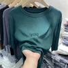 T-shirt da donna Modale Tinta unita Rotondo Ne Mezza manica T-shirt T-shirt estiva da donna New Slim Coreano Casual Basic Top Bianco Blu Grigio T Shirtsyolq