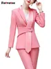 Cotvotee eleganckie solidne spodnie Suit 2023 Koreańskie biuro mody damskie Chic Blazer Jacket Casual garnitury 2 -częściowy zestaw 240112