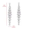 Mode luxe géométrique balancent boucles d'oreilles pour femmes de mariage bijoux accessoires magnifique cubique zircone mariée Brincos 240113