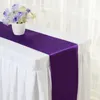 10pcs Shiny Satin Banquet Wedding Table Runners Silk Ribbon Flags for Party El Event Decoration 240112