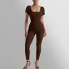 النساء اللذيعت من البلاغات مضلعة على الأكمام القصيرة تمرين بذرة رياضية mujer مثير رومبس bodysuit 240112