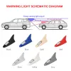 Car Shark Fin Antenna Shaped Solar LED Light Driving Safety Warning Strobe Light Auto Roof Decorative Lights Car Accessories ZZ