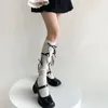 Calzini da donna Kawaii Lolita Calze lunghe al ginocchio alte JK Fasciatura con fiocco Bowknot Coscia per ragazze dolci