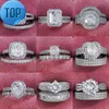 Band Rings Ny lyx 925 Sterling Silver Big Wedding Set för brudkvinnor Engagement Finger Party Gift Designer Jewelry J230517