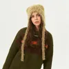 Designer Style cashmere Women Winter Hat Balaclava Cap Autumn Winter Hats Warm Pullover Snood Hat Collar Bonnet Bear Cap 240113