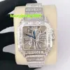 힙합 보석 스테인리스 스틸 강철 보이지 않는 설정 아이스 아웃 다이아몬드 시계 바게트 VVS Moissanite Watch