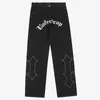 American Retro Alphabet Drukowanie prostych wysokiej jakości dżinsów Mężczyźni i kobiet Hip-Hop Trend Lose All-Match Long Pants 240112