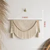 Macrame Wall Hanging Tapestry with Wood Beads and Tassels Handmade Woven Home Office Nursery Decor Bedroom Livingroom Decration 240113