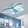 Plafonniers créatifs papillon moderne salon filles chambre luminaire étude pépinière lampe à LED pour enfants