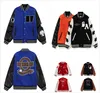 Shark varsity jas heren jas designer jas vintage co-branded jassen Vlucht katoenen jassen Borduurapplicaties Stempelen Sterrennacht Spot lichtgevend