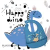 Nouveaux bavoirs Bavoirs imperméables pour bébé, articles pour bébé, dessin animé mignon dinosaure imprimé, bavoir pour enfants fille et garçon, bavoir réglable en Silicone souple, articles d'alimentation pour bébé