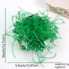 Hair Accessories 8pcs/set St. Patrick's Day Feather Bows Girls Clip For Mardi Gras Kids