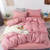 Set biancheria da letto di moda Bianco Verde Biancheria da letto matrimoniale Copripiumino nordico Federa Queen Size Lenzuolo classico Griglia per bambini Inverno 240113