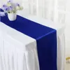 10pcs Shiny Satin Banquet Wedding Table Runners Silk Ribbon Flags for Party El Event Decoration 240112