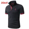 Camisa polo masculina lapela negócios cor sólida beisebol manga curta bordado camisa polo masculina quente t23