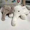 Doux couché éléphant en peluche oreiller jouets animaux en peluche bébé apaisant sommeil poupée infantile apaiser jouet enfants cadeaux 240113