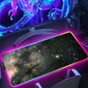 Space Gaming Mouse Pad RGB Mouse Pad Universe Gamer PC Mouse Pad Starry Sky Led Backlit Carpet Keyboard Rubber Desktop Pad XXL 240113