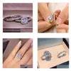 2 pezzi set di anelli per le donne coppia zirconi quadrati amanti gioielli da sposa matrimonio fidanzamento gioielli romantici regalo consegna di goccia Otf83