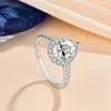 20CT D Farbe Ring Birnenschliff mit Zertifikat 100 % 925 Sterling Silber Verlobungsschmuck für Frauen Luxusqualität 240112