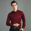 Wiosenna koszula towarzyska Slim Business Shirts Mężczyzna Mężczyzna swobodny rękaw swobodny formalny elegancka koszula Bluzki Tops Man Brand Ubrania 240112