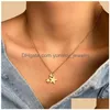 Pendentif Colliers Acier inoxydable Trois étoiles à cinq branches Collier Chaîne Collier de mode pour femmes Bijoux Party Friends Drop Deliver Dhoae