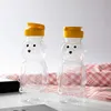 20Pcs Plastic Bear Honey Bottles Jars Clear Honey Containers Dispenser Squeeze Bottle Juice Bottle with Leak Proof Flip-Top Caps 240113