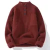 Winter Heren Student Veelzijdige knop Effen kleur Pullover trui 240113