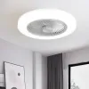 52cm 66W Smart plafondventilatorlamp Dimpelbare LED -ventilatoren Lichten op afstand afstandsbediening Slaapkamer Decor Vlaaflamp Invisible Blades Intrekbaar stil