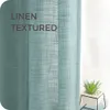 LISM Modern Short Linen Semi-shading Sheer Curtain for Living Room Bedroom Tulle Curtain for Kitchen Window Treatment Drapes 240113