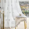 3D Cloud Embroidered Tulle Curtain For Living Room Bedroom Japanese Simple White Flocking Cartoon Sheer Drapes For Children Room 240113