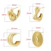 Stud Earrings ZHUKOU 4styles Glossy For Women Oval Shape Mosquito Coil Hoop 2024 Fashion Jewelry Wholesale VE1211