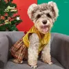 Hundkläder Lätt att sätta på Pet Dress Christmas Festive Outfits Dresses For Dogs Cats bekväm tvättbar liten