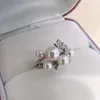 Bagues de cluster Souhaitant des étoiles Bague de perle d'eau douce naturelle avec style multi-perle incrusté de zircon tempérament cadeau d'ouverture réglable