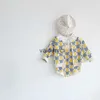 Kläder sätter Milancel Autumn Baby Set Girls Knit Cardigans Flower Bodysuit 2 PCS kläder kostym H240508