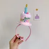 Accessoires pour cheveux 24 pièces, bougies de gâteau d'anniversaire pour petite fille et garçon, bandeau pour bébé, décoration de fête de douche