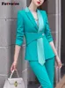 Cotvotee eleganckie solidne spodnie Suit 2023 Koreańskie biuro mody damskie Chic Blazer Jacket Casual garnitury 2 -częściowy zestaw 240112