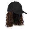 Ball Caps Women Hair Hat Adjustable Baseball Cap Female Short Curly Long Brim