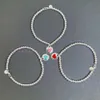 Bangle armband t 925 sterling zilver drop lijm klinknagel hart 4mm ronde kralen armband Tee liefde emaille menigte 8MIB CH79 08Q2 UYT2