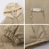 Trenchs de femmes manteaux d'hiver peluche capuche mi-longueur coton tendance marque rue style coréen épaissi chaud lâche décontracté parkas veste