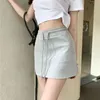 MEXZT Streetwear Grey A Line Skirts Women High Waist Sweat Mini Skirt Korean Fashion Black Drawstring Slim Casual Sports 240112