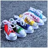 Luxury Creative Canvas Shoes Designer Key Chain Cell Phone Charms Sneaker Handväska Pendant Keyring KeyChain for ADT Child Jewelry Drop Dhnbc