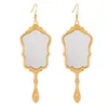 Boucles d'oreilles pendantes réfléchissantes uniques, pendentifs miroir à la mode avec boucles d'oreilles exagérées pour femmes et filles, livraison directe