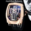 Montre de luxe pour homme à moteur 16 cylindres Chiron Tourbillon en or rose 18 carats JC Montres-bracelet automatique surdimensionnée en cristal saphir étanche à 30 m 15 couleurs BG usine