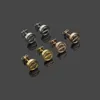 Original small 8mm boy girls screw CA stud 316L Stainless Steel 18k Gold silver rose women men logo engrave love earrings wedding party jewelry